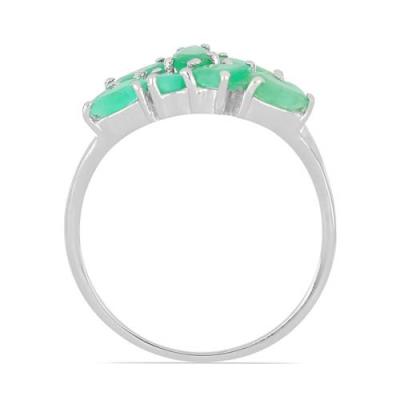 BUY NATURAL EMERALD GEMSTONE RING IN STERLING SILVER